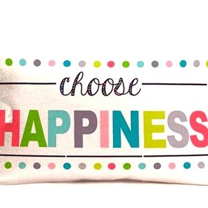 Choose happiness lumbar throw pillow cover